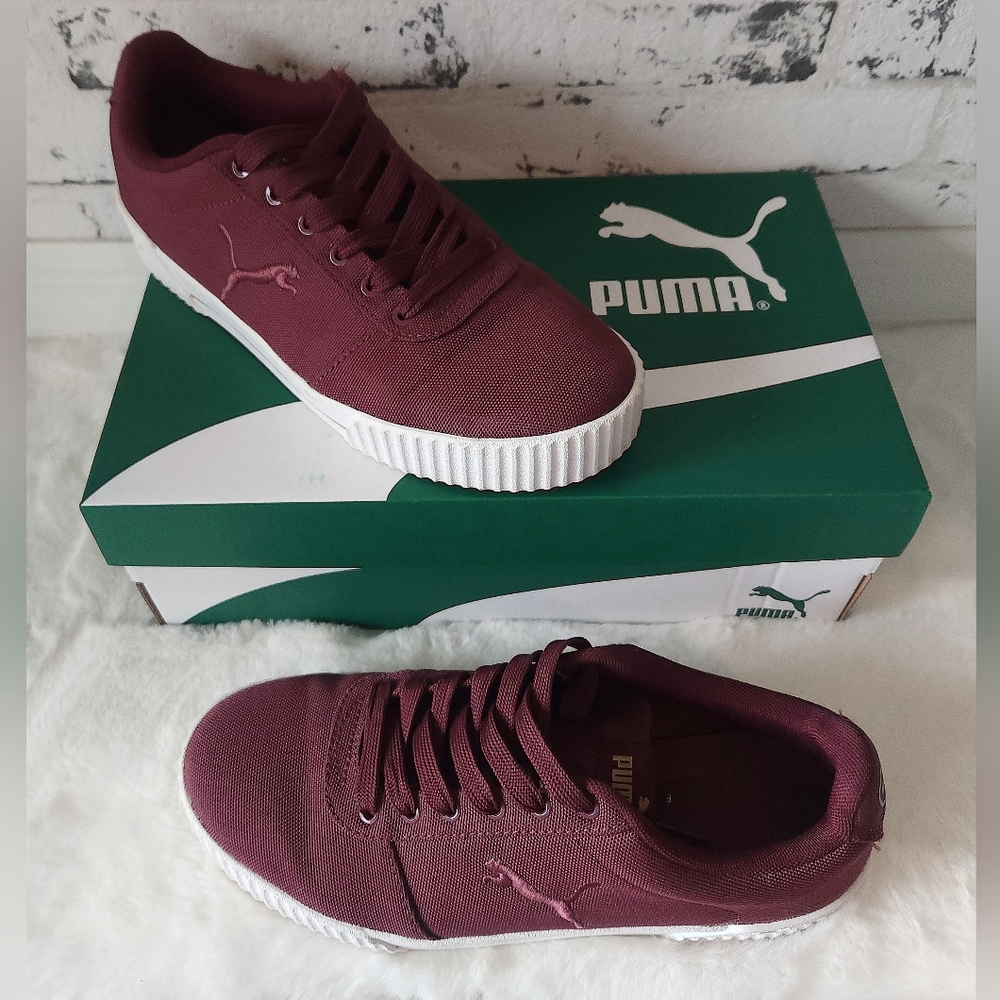 PUMA Womens Carina Summer Cat Burgundy Sneakers, 9.5 - Picture 2 of 8